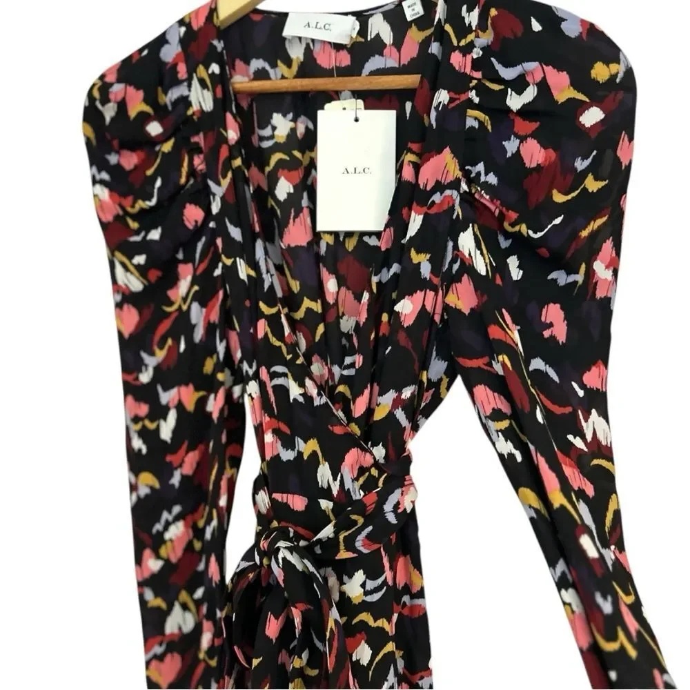 A.L.C. Tianna‎ Floral Wrap Midi Dress Size 4